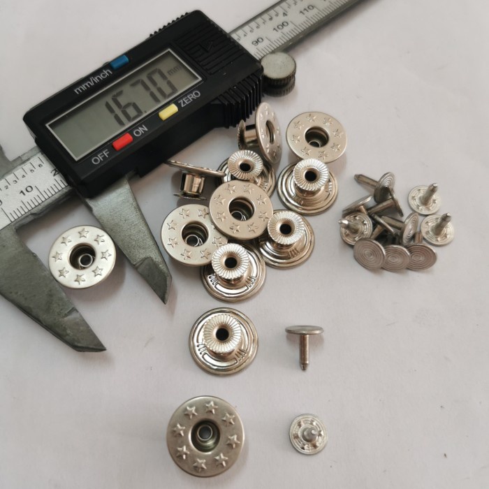 Kancing Jeans 17 Mm Anti Karat/Kancing Jeans Goyang 17Mm Zinc/100Sets Berkualitas