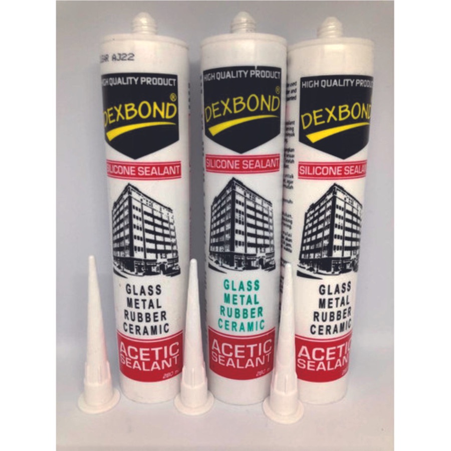 

Lem Kaca Silicone Sealant 280Ml DEXBOND Warna White Black Clear