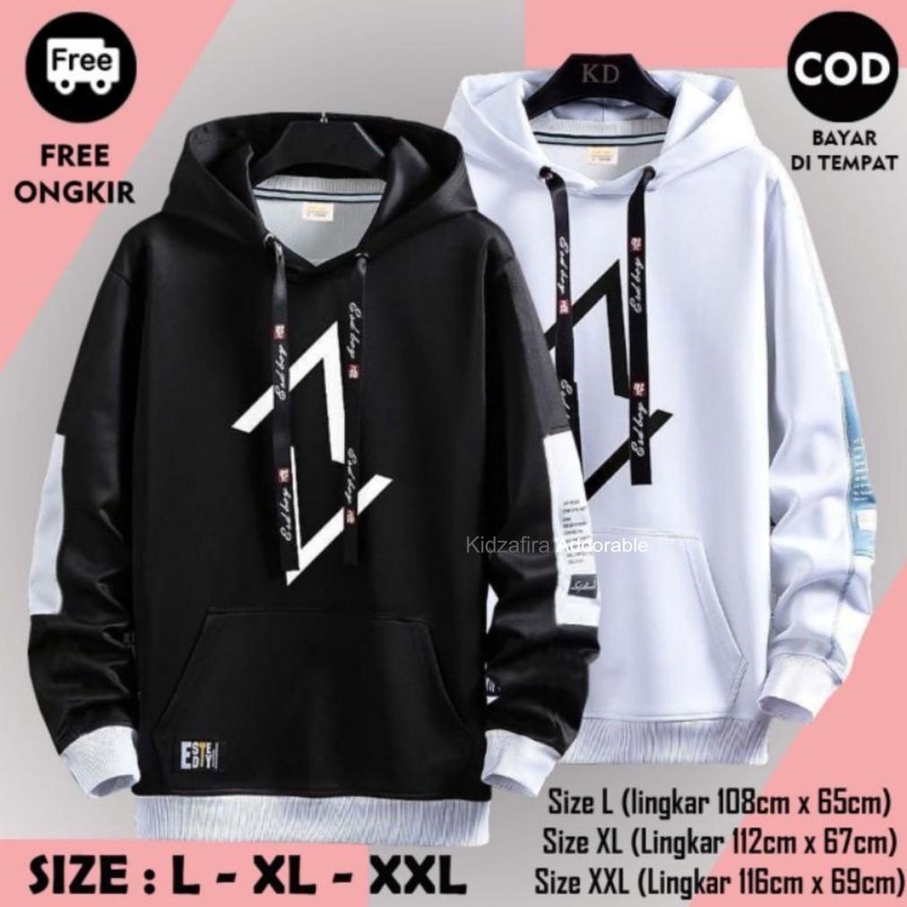 Ready stok SWEATER HOODIE DIES OFF WHITE AV LAKI LAKI // BELUDRU, PUTIH, HITAM MUSIM DINGIN MURAH //