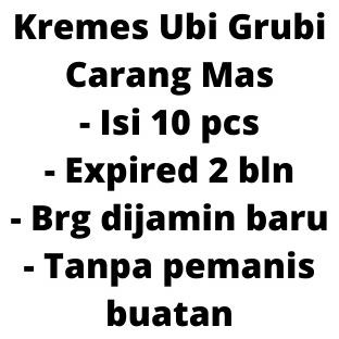 

Murah Sankrip Kremes Ubi Gula Merah Manis Grubi Carang Mas Isi 10 Pcs Aplatm63