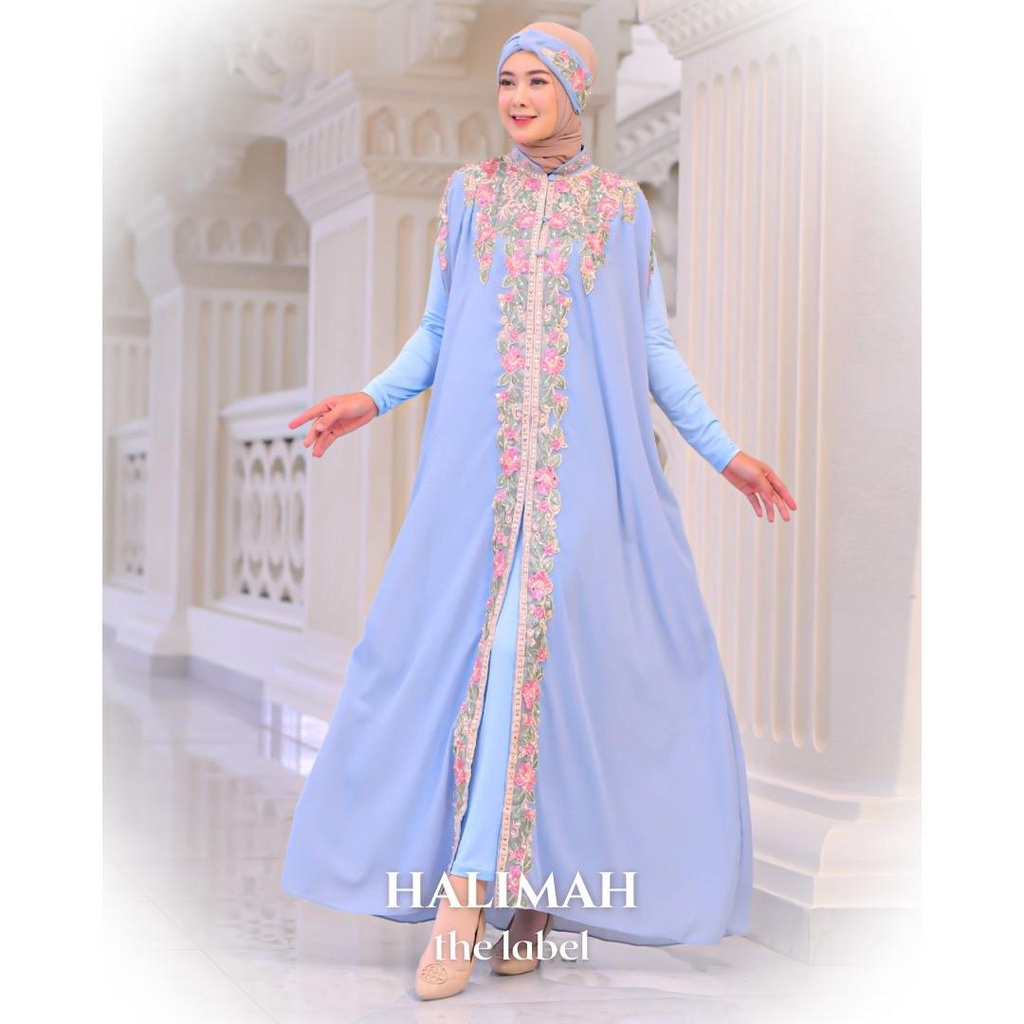 Nadira Kaftan Gamis Wanita Muslim Lebaran Kondangan Pesta Premium Terbaru Mewah Simple Elegan Ceruty