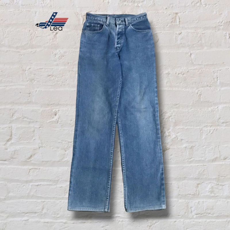 Celana Panjang Jeans Vtg Lea Blue Washed Original Second Preloved