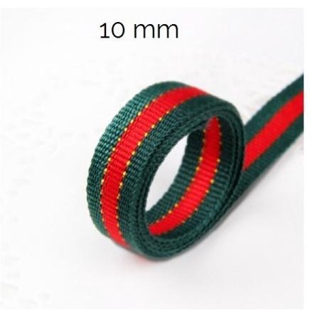 

\\\\\] Pita Kado Natal Merah Hijau Gold Stripe Christmas Ribbon 1 Roll 2 CM