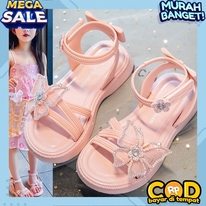 Sendal Anak Perempuan Sandal Pesta Jinjit Heels Pesta Sendal Princes Heals Kaca High Heels Hils Sand