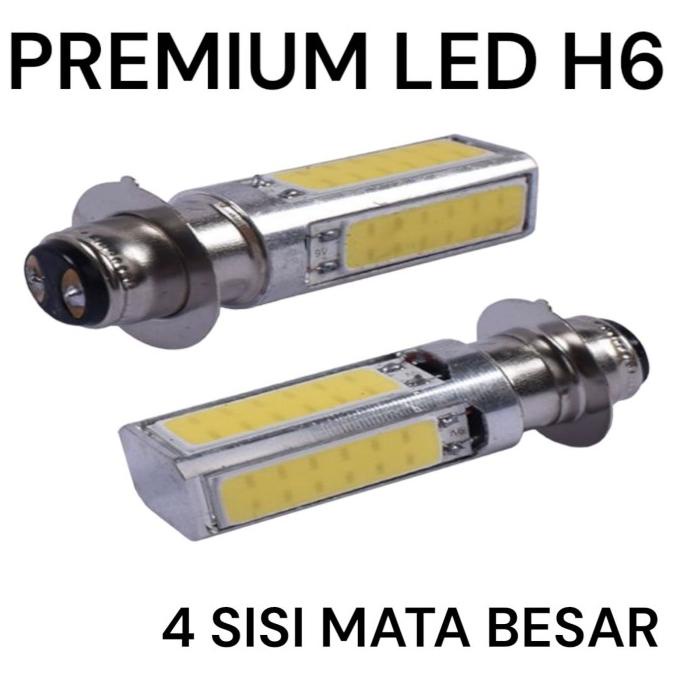><><><] lampu led motor h6 ac dc 4 sisi bebek matic balon bohlam putih murah