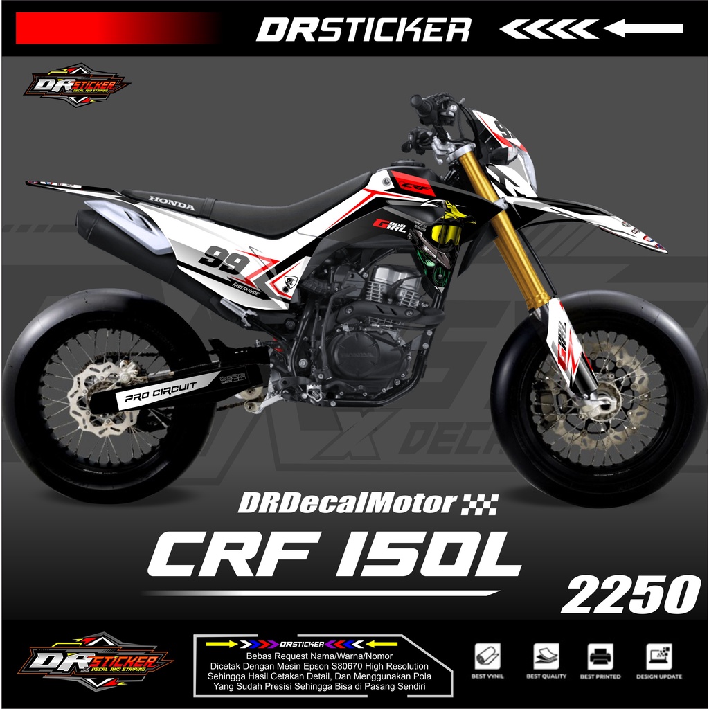 Decal crf 150 l full body aksesoris motor decal crf 150 l full body hologram