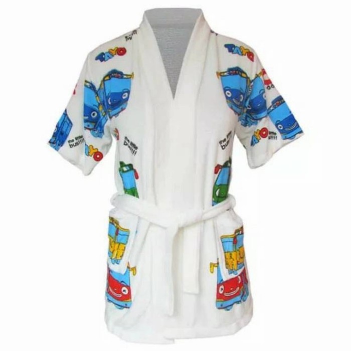 Kimono Kimono Handuk Anak Laki Laki Motif Tayo - All Size(Y1E9) Bahan Tebal Kimono Handuk Wanita Dew