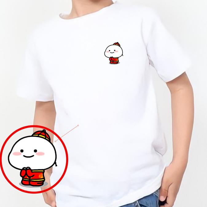 /////] BAJU KAOS ANAK-ANAK IMLEK PENTOL COMBED 30S , T-SHIRT ANAK-ANAK PENTOL - S, Putih