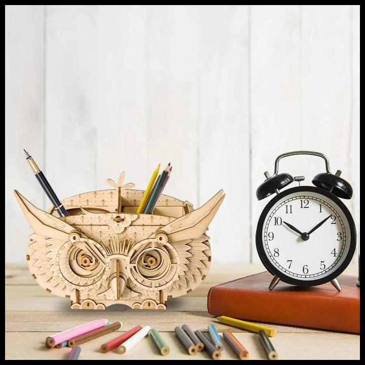 

HOT DEAL TEMPAT PENSIL OWL STORAGE BOX 3D WOOD CRAFT PUZZLE KIT ROBOTIME ROLIFE !!