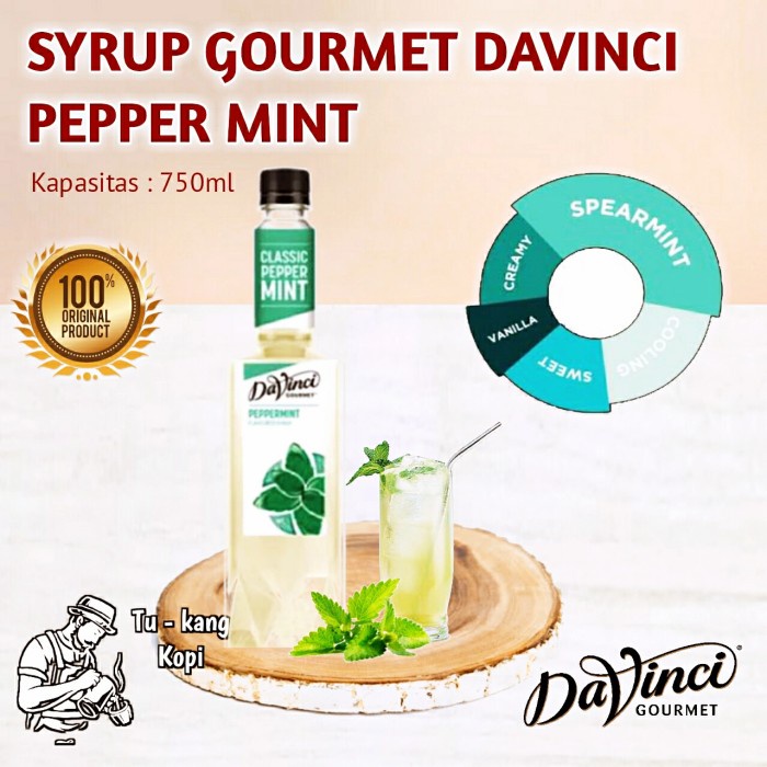 

SYRUP GOURMET DAVINCI PEPPER MINT PERASA MINUMAN MOCKTAIL 750ml