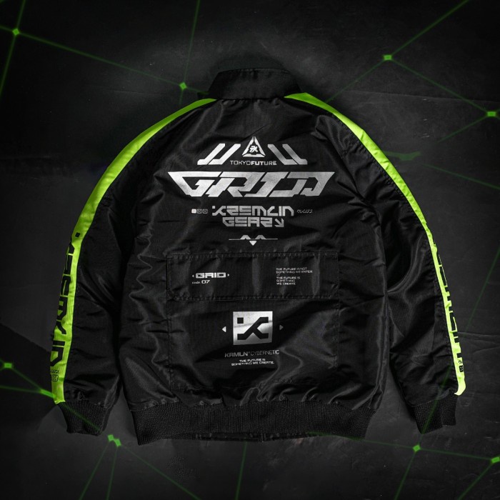 Kremlin Bomber Jacket Black - Grid