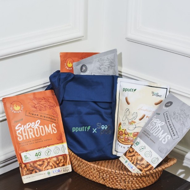 

Sleep Project X Ppuff Bundling Snack Sehat 3 Pcs & Cotton Tote Bag
