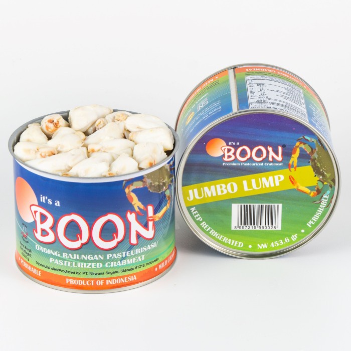 

BOON Crabmeat Pasteurized - Jumbo Lump 454gr - Seafood by Aruna
