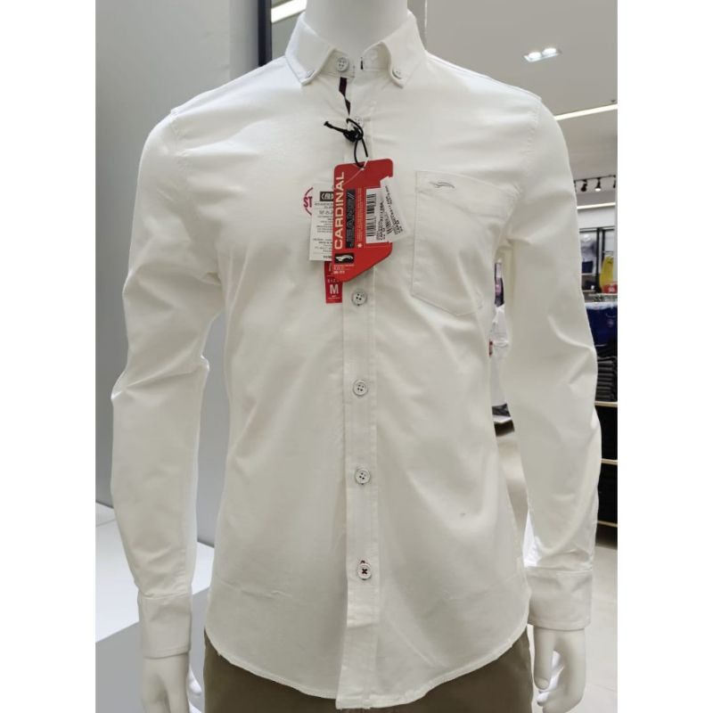 Kemeja katun panjang pria Cardinal jeans original mens CAKAI01921J 08A putih