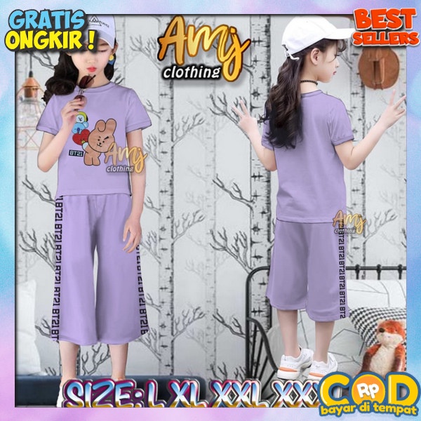 Bju Anj Cwek Korean Style Berkualitas Anak Perempuan 2024 Kekinian Bahan Adem Usia 1-12 Tahun Pakean