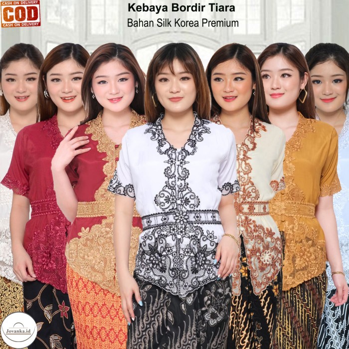 Atasan Kebaya Bordir Modern Mewah Lengan PendekKebaya Wisuda Elegan