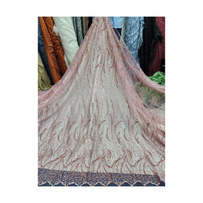 Kain bahan tile payet/tile brukat mewah/tile elisaab/bahan kebaya tile