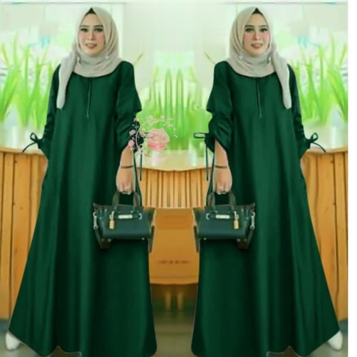 gamis jumbo dress lana hijau botol baju muslim umroh murah mx lan gb