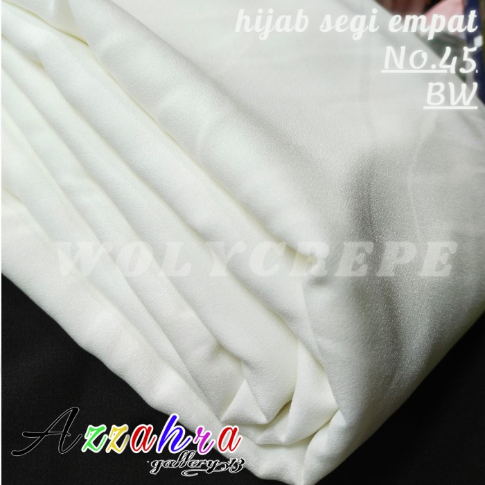 Jilbab Hijab Kerudung segi empat Wolycrepe No.45 PUTIH TULANG
