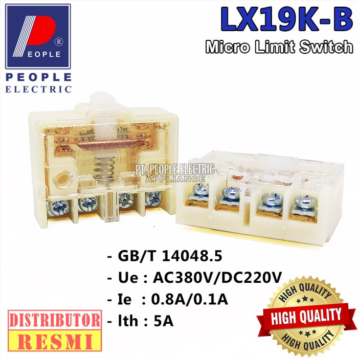 MICRO LIMIT SWICTH PEOPLE LX19K-B TERMINALS BUTTON