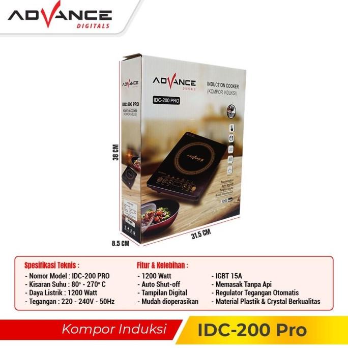 Advance Idc-200 Pro Kompor Listrik 1200Watt Kompor Induksi Touchscreen Lulusabani