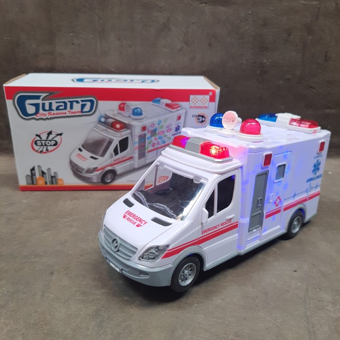 MAINAN MOBIL AMBULAN BUNYI HOSPITAL AMBULANCE
