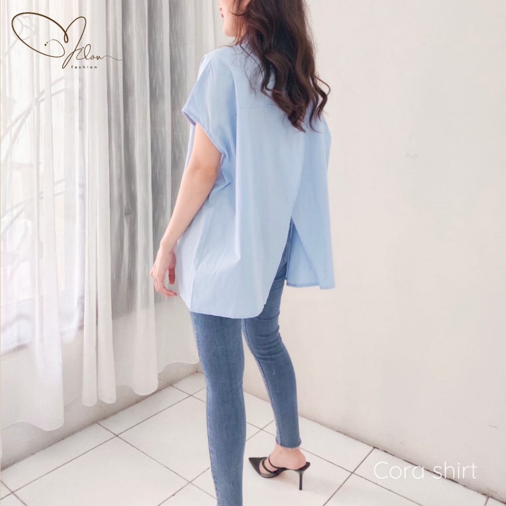 Mf839 Cora Shirt Atasan Kemeja Wanita Katun Poplin Quality