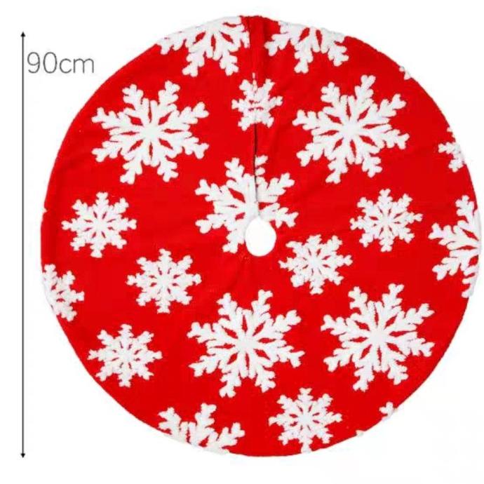 

Karpet Bulu Snowflake Merah Putih Tree Skirt Tatakan Pohon Natal Murah Pengiriman Cepat