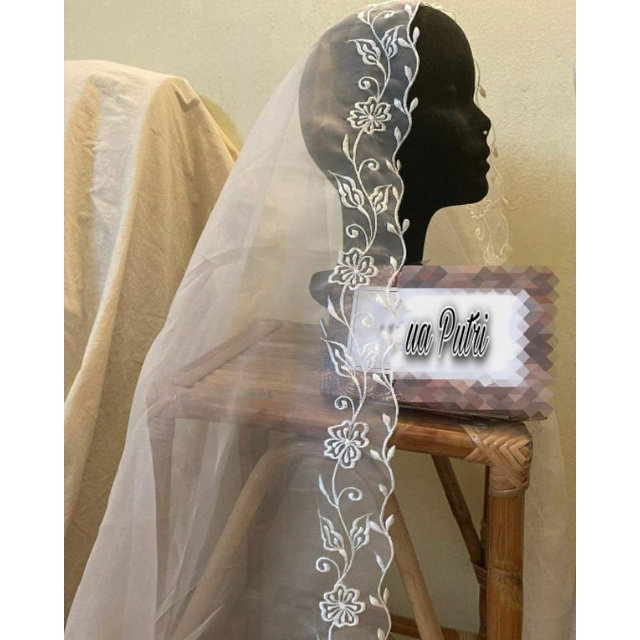 TERMURAH SLAYER/VEIL/SELENDANG PENGANTIN FULL BORDIR
