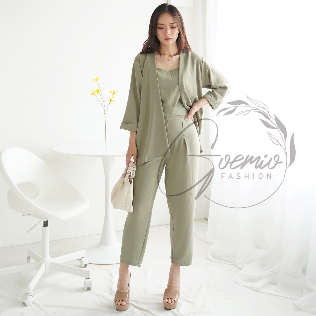 Setelan Blazer Wanita 1 Set  Terbaru 2023 Setcelan Blezerr Dewasa Hijab Setcell  Murah Bahan Oneset 