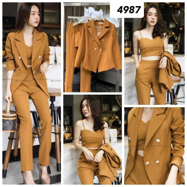 Setelan Blazer Wanita 1 Set  Terbaru 2023 Setcelan Blezerr Dewasa Hijab Setcell  Murah Bahan Oneset 