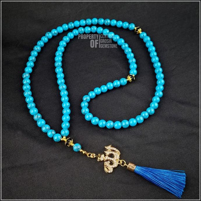 Tasbih 99 Butir Batu Pirus Biru Tasbeh Jokowi Habib Lutfi Turquoise