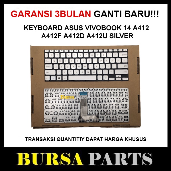 Keyboard Laptop Asus Vivobook 14 A412 A412DA A412F A412FA Silver
