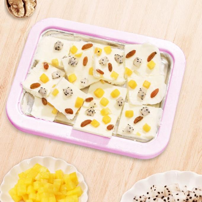 Mesin Es Krim Mini Buatan Tangan, Mesin Pembuat Es Krim Yogurt Piring