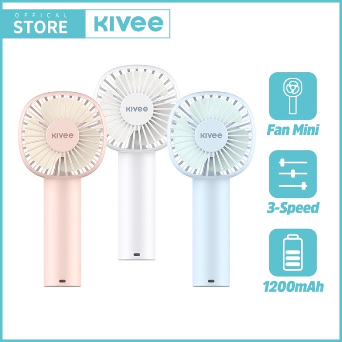 TERBARU KIVEE Mini Kipas Angin Portable 1200mAh USB Portabel Kipas 3 Kecepata /KIPAS ANGIN