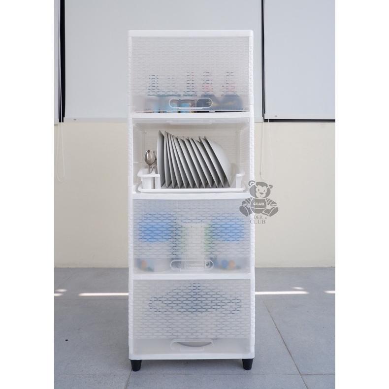 [Kks] Dr1 Wcfr - Dish Rack Wide Club Flip Susun - Dr1 Lemari Piring Rak Dapur Plastik Pintu Transpar