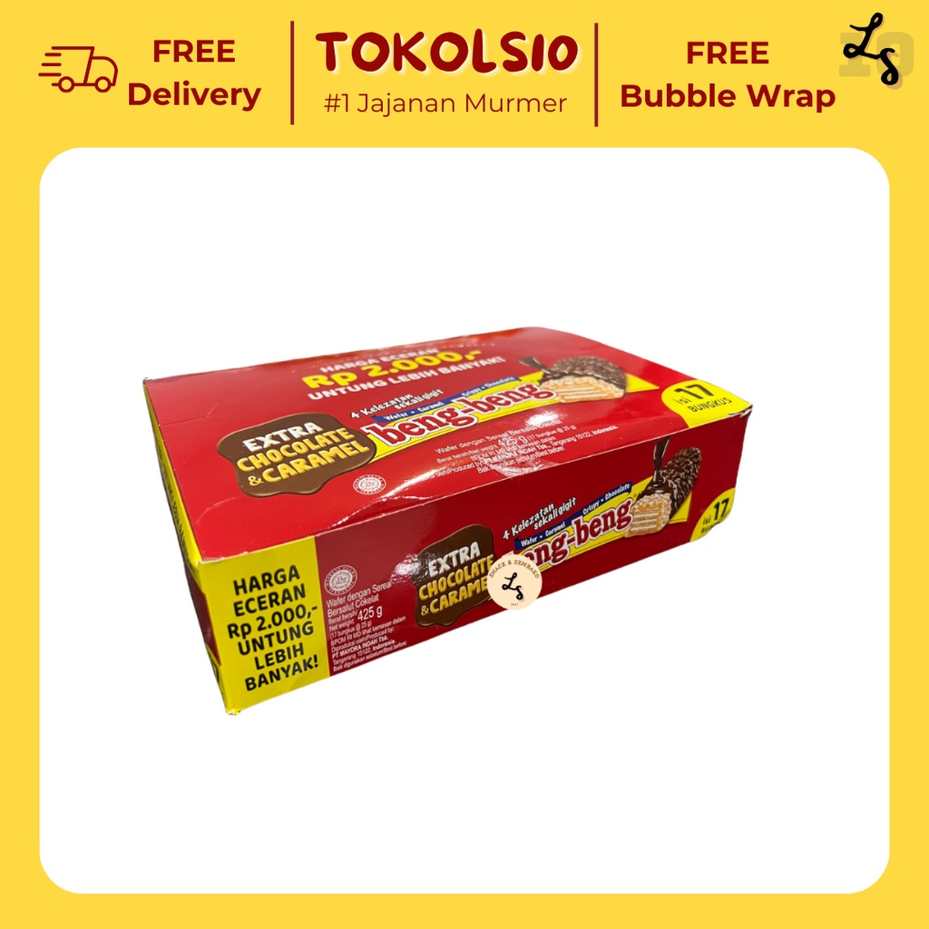 

Beng Beng Wafer Caramel Crispy Chocolate 1 Box Isi 17 pcs @25gr BEST SELLER!
