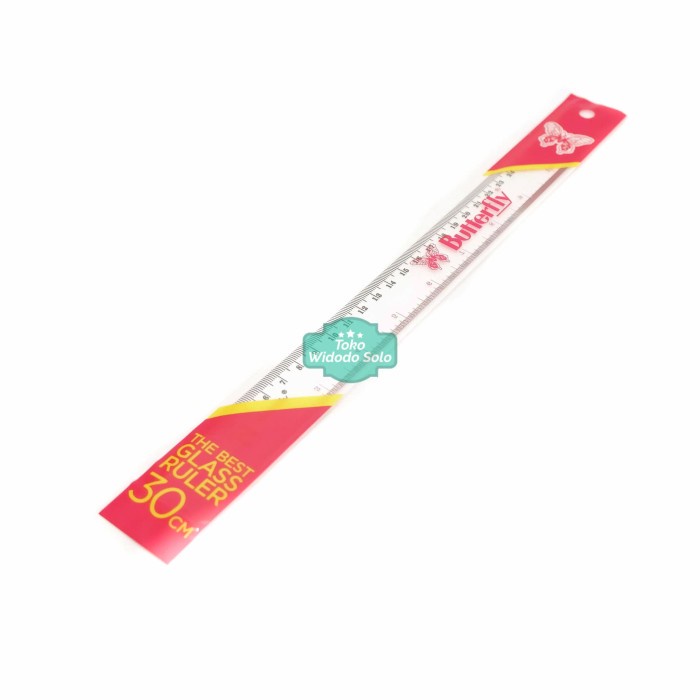 

Penggaris 30cm Butterfly Plastik Glass Ruler Ecer Per 1 Buah