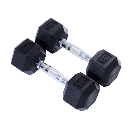 Dumbell dumble barbel ROX rubber hexagonal 5 kg