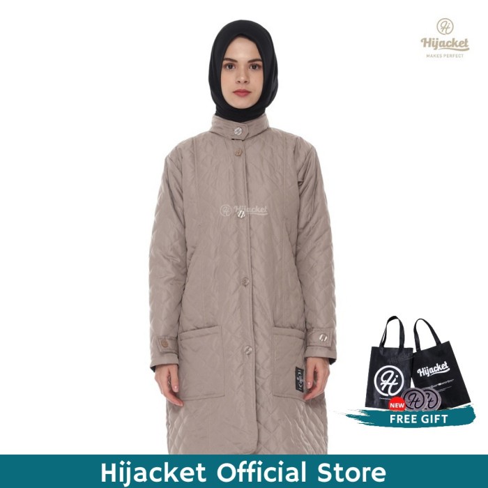 Hijacket Belva Original Ivory Jaket Parasut Wanita Muslimah