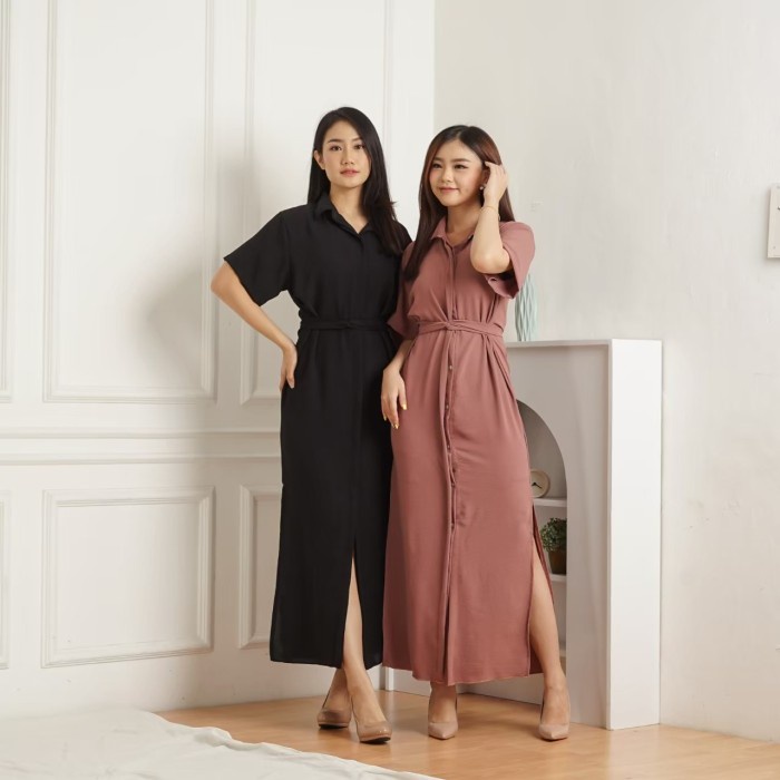 Joey Long Dress Shirt Outer Panjang Ikat Pinggang