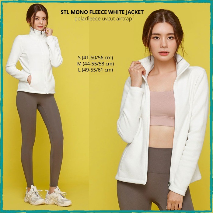 Jaket Wanita Murah Stl Mono Fleece Jacket 3 Warna White/Pink/Black