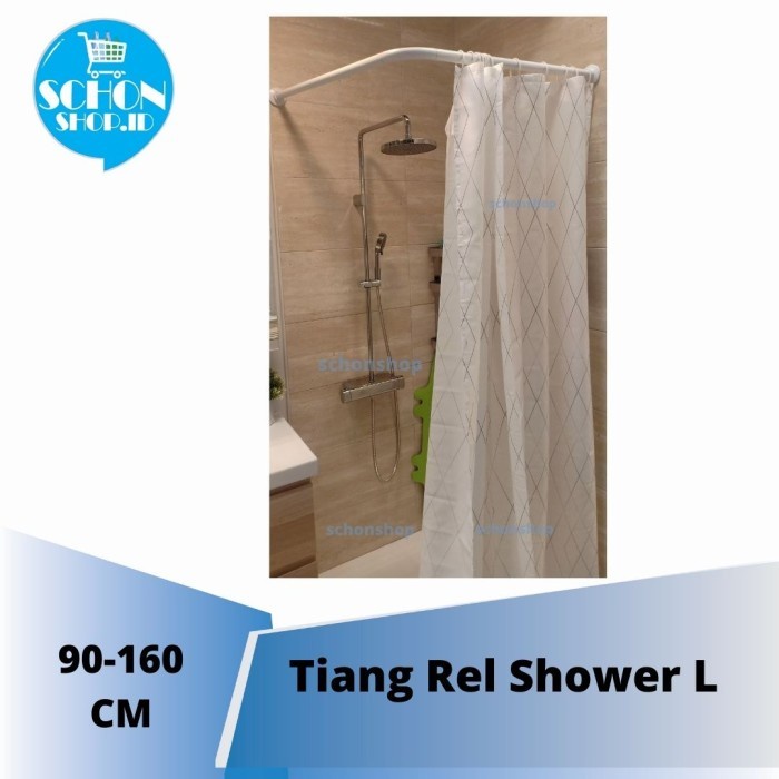Yusan Tiang Tirai Kamar Mandi Bentuk L Atau U Batang Rel Shower Kamar Mandi