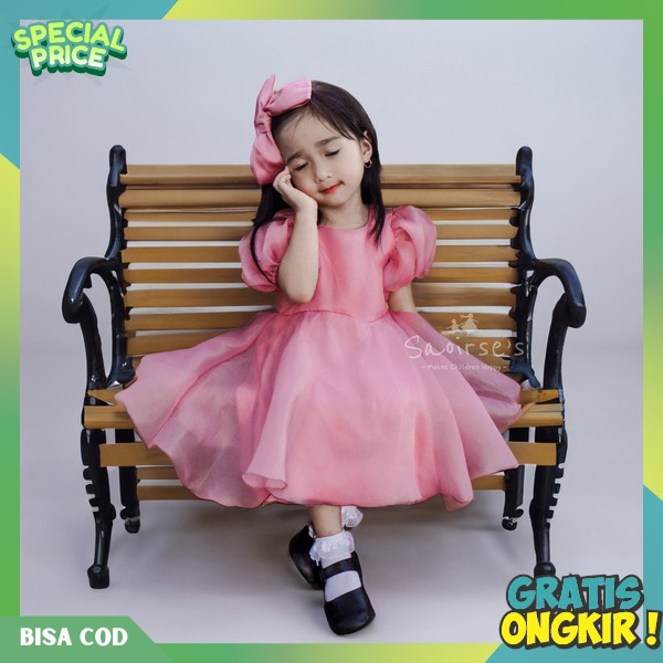 Gaun Peremium Tahun Baru Bsju Pesta Dress Kegereja Kid'S Premium Christmas Dres Dres Natalan Anak Pw