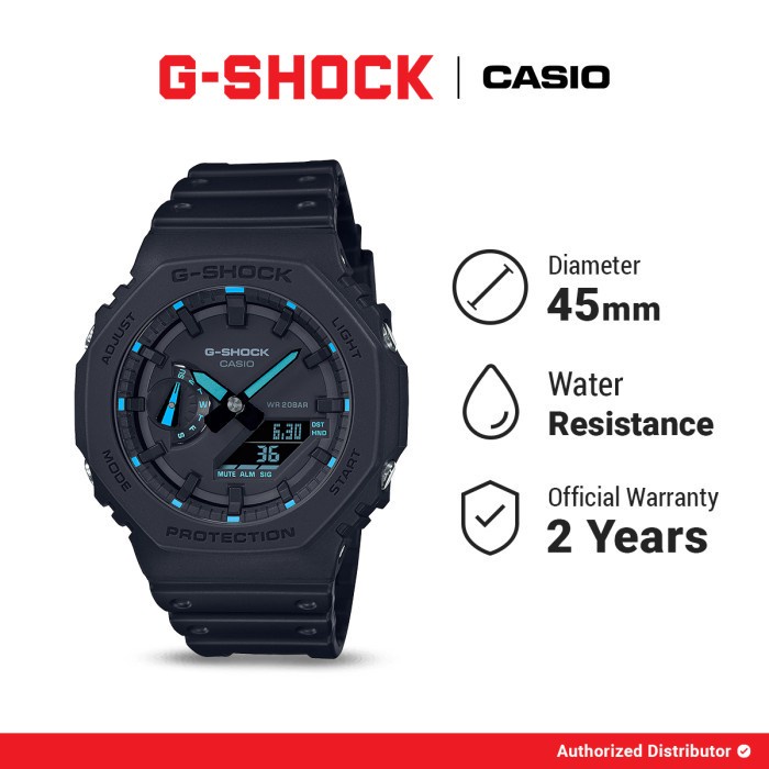 [READY INSTANT] G-shock Jam Tangan Pria GA-2100-1A2DR Digital Analog Black Gshock Original