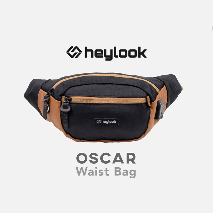 tas selempang TAS SELEMPANG PRIA WAIST BAG NYLON OSCAR PRIA WAIST BAG DISTRO HEYLOOK - BLACK(D3B8) t