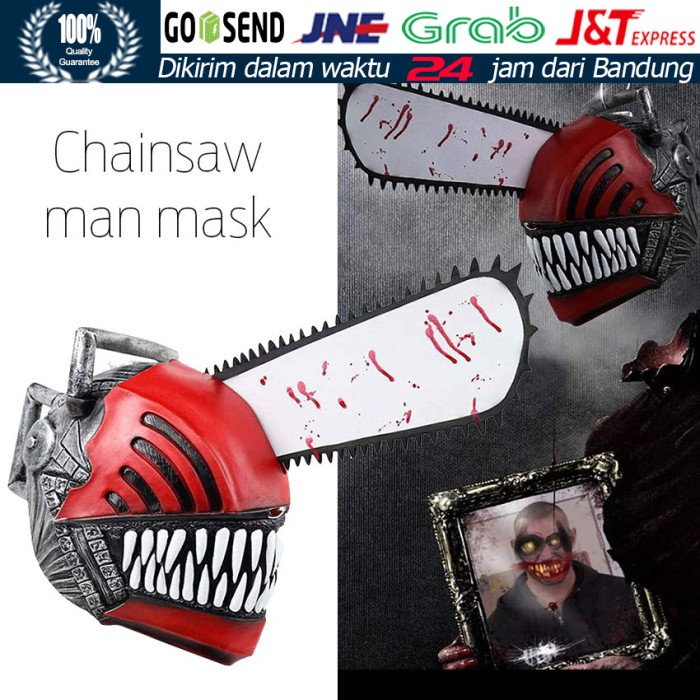 Helm Chainsaw Man Denji Helmet Anime Topeng Cosplay Chainsaw Man Devil _.