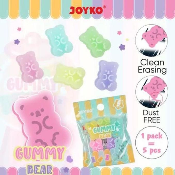 

BARANG TERBARU !!! JOYKO ERT136 GUMMY BEAR ERASER SET PENGHAPUS PENSIL PERMEN JELLY - TERLARIS