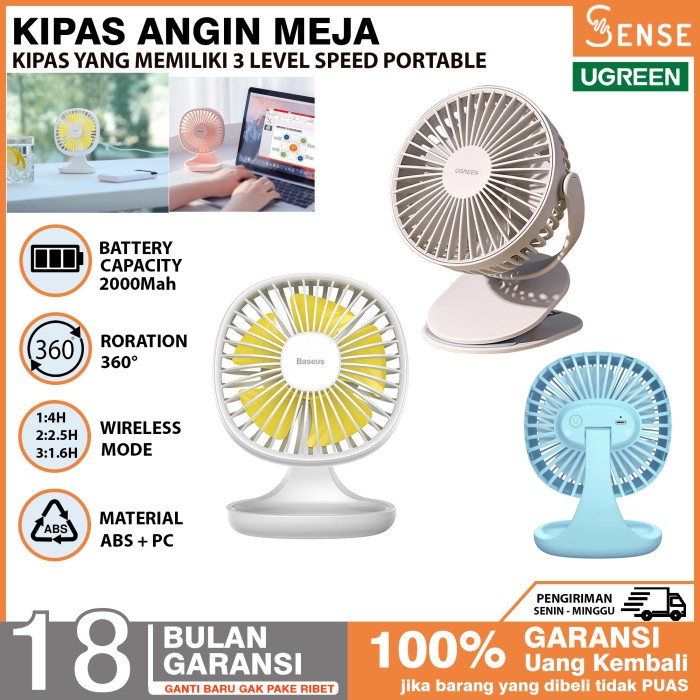 BAYAR DITEMPAT BASEUS Pudding Fan Usb Kipas Angin Mini Meja Portable 3 Speed Super /KIPAS ANGIN