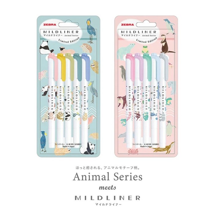 

Zebra Mildliner Animal Series Set of 5 Highlighter Limited Edition